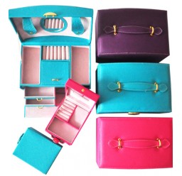 FD-304 XL Leather Jewelry Box w/ Travel Jewelry Case